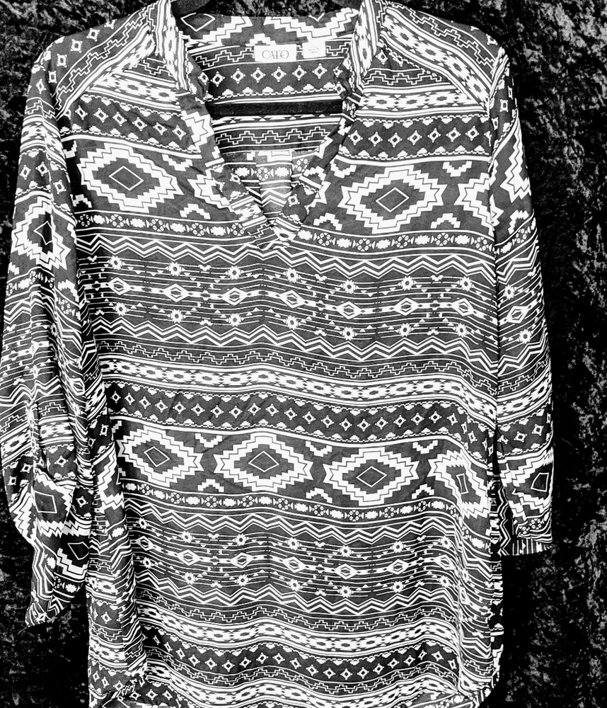 Cato aztec printed blouse